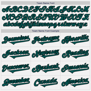 Custom White Midnight Green-Black Authentic Two Tone Baseball Jersey