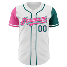 Загрузить изображение в средство просмотра галереи, Custom White Teal-Pink Authentic Two Tone Baseball Jersey
