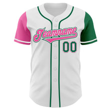 Загрузить изображение в средство просмотра галереи, Custom White Kelly Green-Pink Authentic Two Tone Baseball Jersey
