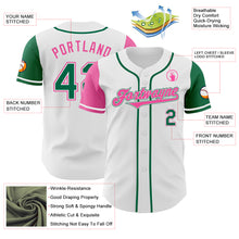 Загрузить изображение в средство просмотра галереи, Custom White Kelly Green-Pink Authentic Two Tone Baseball Jersey
