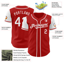 Load image into Gallery viewer, Custom Red White Authentic Two Tone Baseball Jersey
