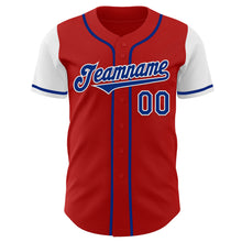 Load image into Gallery viewer, Custom Red Royal-White Authentic Two Tone Baseball Jersey
