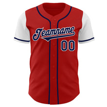 Charger l&#39;image dans la galerie, Custom Red Navy-White Authentic Two Tone Baseball Jersey
