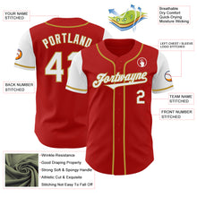 Charger l&#39;image dans la galerie, Custom Red White-Old Gold Authentic Two Tone Baseball Jersey
