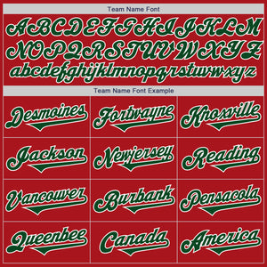 Custom Red Green-White Authentic Two Tone Baseball Jersey