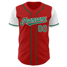 Load image into Gallery viewer, Custom Red Kelly Green-White Authentic Two Tone Baseball Jersey
