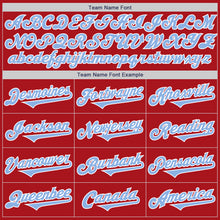 Load image into Gallery viewer, Custom Red Light Blue-White Authentic Two Tone Baseball Jersey
