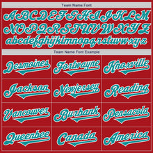 Load image into Gallery viewer, Custom Red Teal-White Authentic Two Tone Baseball Jersey
