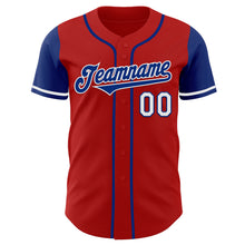 Load image into Gallery viewer, Custom Red Royal-White Authentic Two Tone Baseball Jersey
