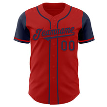 Load image into Gallery viewer, Custom Red Navy Authentic Two Tone Baseball Jersey
