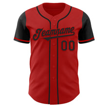 Load image into Gallery viewer, Custom Red Black Authentic Two Tone Baseball Jersey
