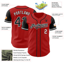 Load image into Gallery viewer, Custom Red Black-White Authentic Two Tone Baseball Jersey
