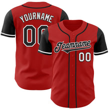 Load image into Gallery viewer, Custom Red Black-White Authentic Two Tone Baseball Jersey
