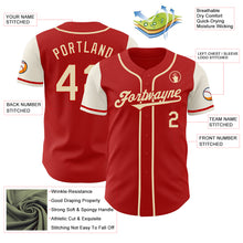 Load image into Gallery viewer, Custom Red Cream Authentic Two Tone Baseball Jersey
