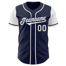 Load image into Gallery viewer, Custom Navy White Authentic Two Tone Baseball Jersey
