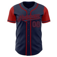 Load image into Gallery viewer, Custom Navy Red Authentic Two Tone Baseball Jersey
