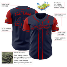 Load image into Gallery viewer, Custom Navy Red Authentic Two Tone Baseball Jersey
