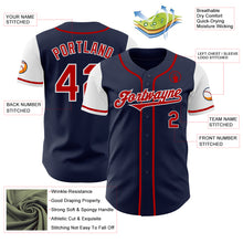 Load image into Gallery viewer, Custom Navy Red-White Authentic Two Tone Baseball Jersey
