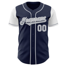 Load image into Gallery viewer, Custom Navy Gray-White Authentic Two Tone Baseball Jersey
