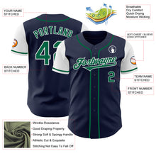 Загрузить изображение в средство просмотра галереи, Custom Navy Kelly Green-White Authentic Two Tone Baseball Jersey
