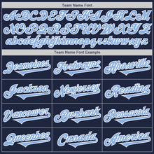 Load image into Gallery viewer, Custom Navy Light Blue-White Authentic Two Tone Baseball Jersey
