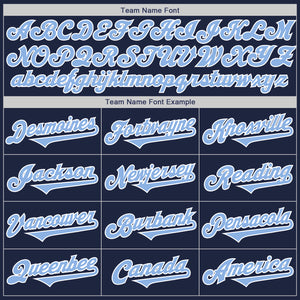 Custom Navy Light Blue-White Authentic Two Tone Baseball Jersey