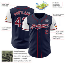 Load image into Gallery viewer, Custom Navy Crimson-White Authentic Two Tone Baseball Jersey
