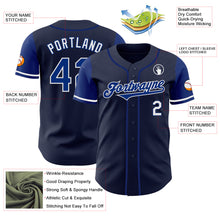 Load image into Gallery viewer, Custom Navy Royal-White Authentic Two Tone Baseball Jersey
