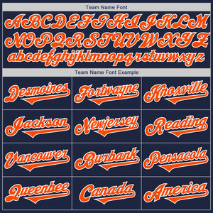 Custom Navy Orange-White Authentic Two Tone Baseball Jersey