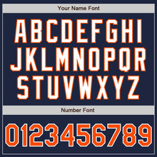 Load image into Gallery viewer, Custom Navy Orange-White Authentic Two Tone Baseball Jersey
