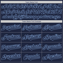 Load image into Gallery viewer, Custom Navy Light Blue Authentic Two Tone Baseball Jersey
