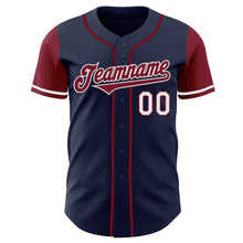 Charger l&#39;image dans la galerie, Custom Navy Crimson-White Authentic Two Tone Baseball Jersey
