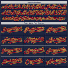 Load image into Gallery viewer, Custom Navy Crimson-Old Gold Authentic Two Tone Baseball Jersey
