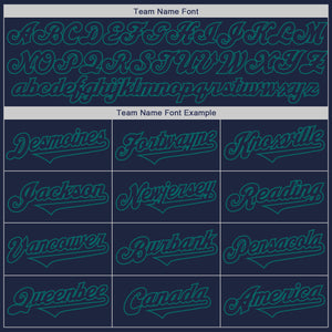 Custom Navy Teal Authentic Two Tone Baseball Jersey