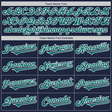 Load image into Gallery viewer, Custom Navy Teal-White Authentic Two Tone Baseball Jersey
