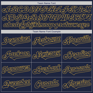 Custom Navy Old Gold Authentic Two Tone Baseball Jersey