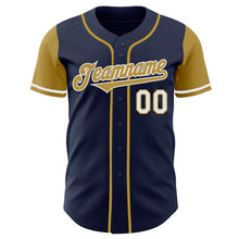 Загрузить изображение в средство просмотра галереи, Custom Navy Old Gold-White Authentic Two Tone Baseball Jersey
