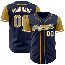 Load image into Gallery viewer, Custom Navy Old Gold-White Authentic Two Tone Baseball Jersey
