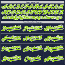 Charger l&#39;image dans la galerie, Custom Navy Neon Green-White Authentic Two Tone Baseball Jersey
