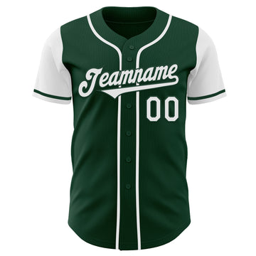 Custom Green White Authentic Two Tone Baseball Jersey