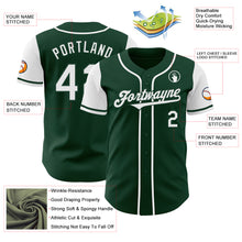 Load image into Gallery viewer, Custom Green White Authentic Two Tone Baseball Jersey
