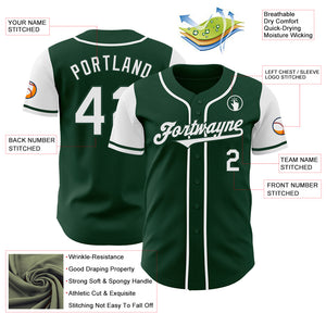 Custom Green White Authentic Two Tone Baseball Jersey