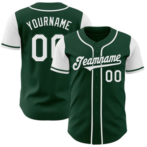 Custom Green White Authentic Two Tone Baseball Jersey