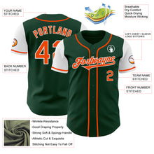 Laden Sie das Bild in den Galerie-Viewer, Custom Green Orange-White Authentic Two Tone Baseball Jersey
