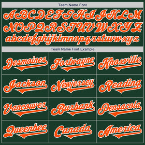 Custom Green Orange-White Authentic Two Tone Baseball Jersey