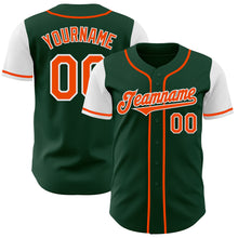 Laden Sie das Bild in den Galerie-Viewer, Custom Green Orange-White Authentic Two Tone Baseball Jersey
