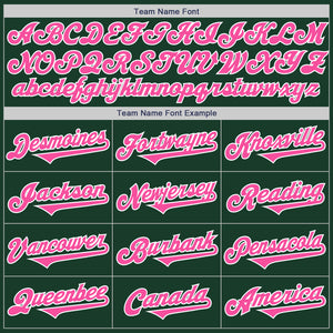 Custom Green Pink-White Authentic Two Tone Baseball Jersey