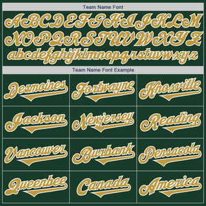 Custom Green Old Gold-White Authentic Two Tone Baseball Jersey