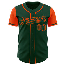 Load image into Gallery viewer, Custom Green Orange Authentic Two Tone Baseball Jersey
