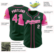 Load image into Gallery viewer, Custom Green Pink-White Authentic Two Tone Baseball Jersey
